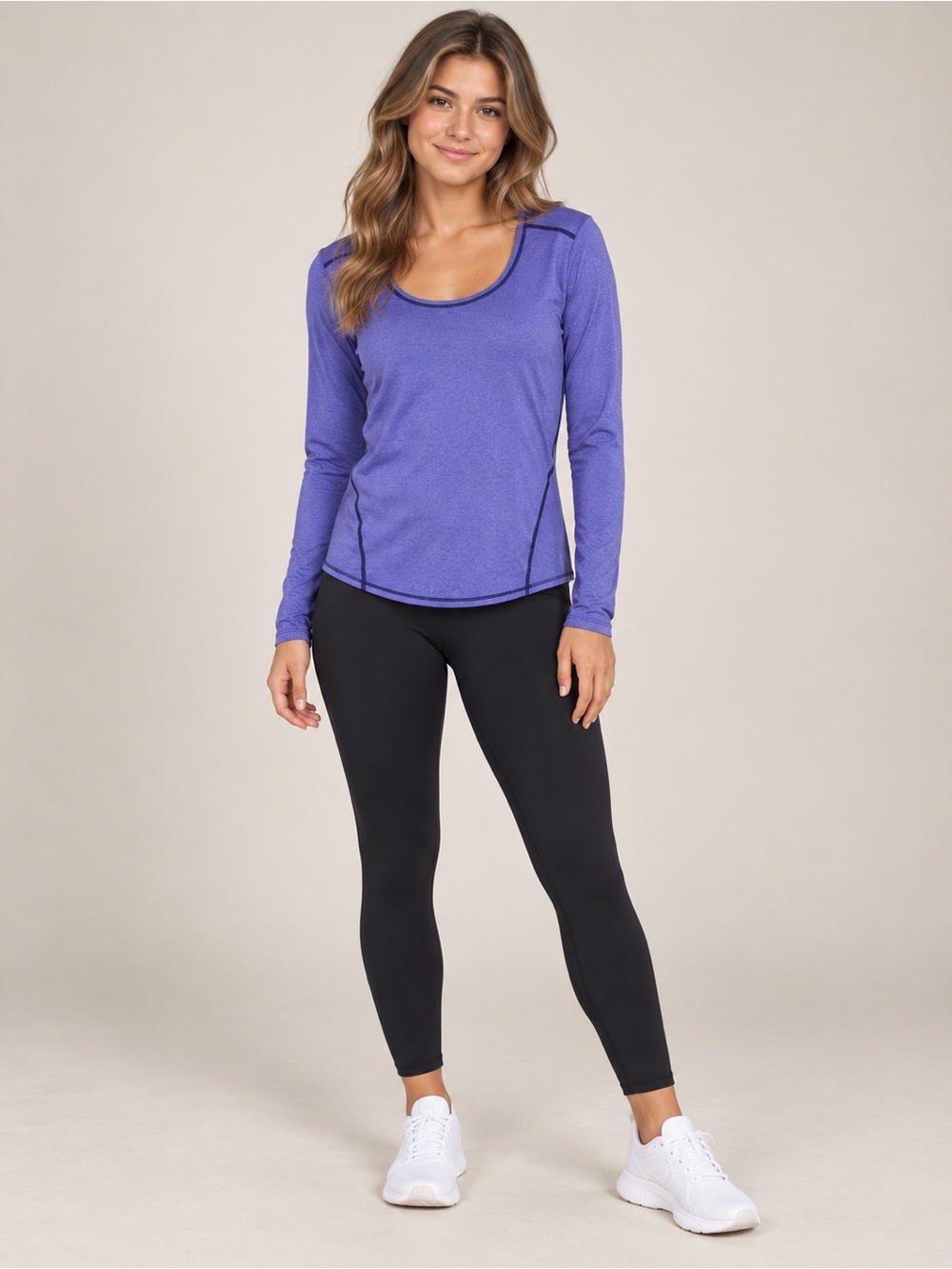Athleta Blue-Purple Long-Sleeve Athletic Top Women’s M